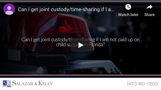 Can I get joint custody/time-sharing if I am not paid up on child support in Florida?