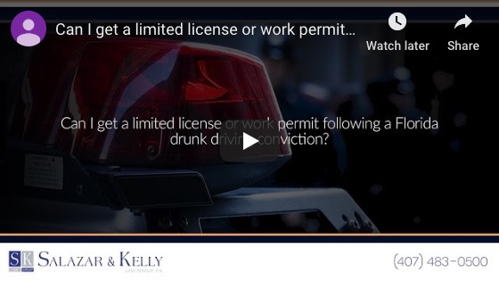 Can I get a limited license or work permit following a Florida drunk driving conviction?